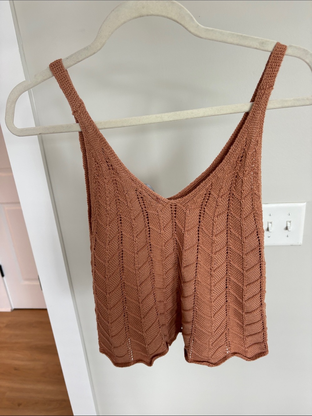 fab'rik Ribbed Knit Rust Tank Top - Picture 3 of 3